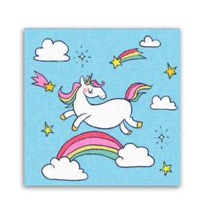 Private label hand painted cartoon cotton Square oil painting canvas frame for Children
