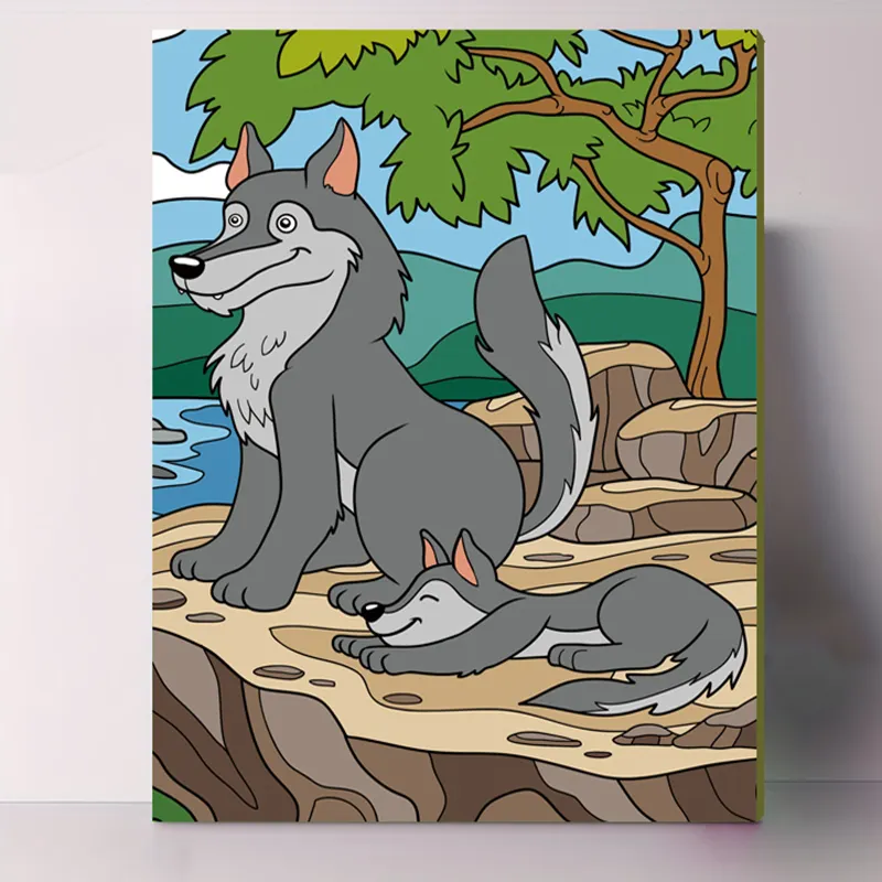 Customized DIY Diy oil painting cartoon Handpainted stretch cotton canvas wood frame