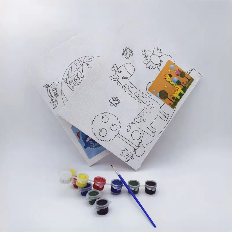 DIY Cotton White Stretched DIY Drawing Painting Canvas Frame For Kids