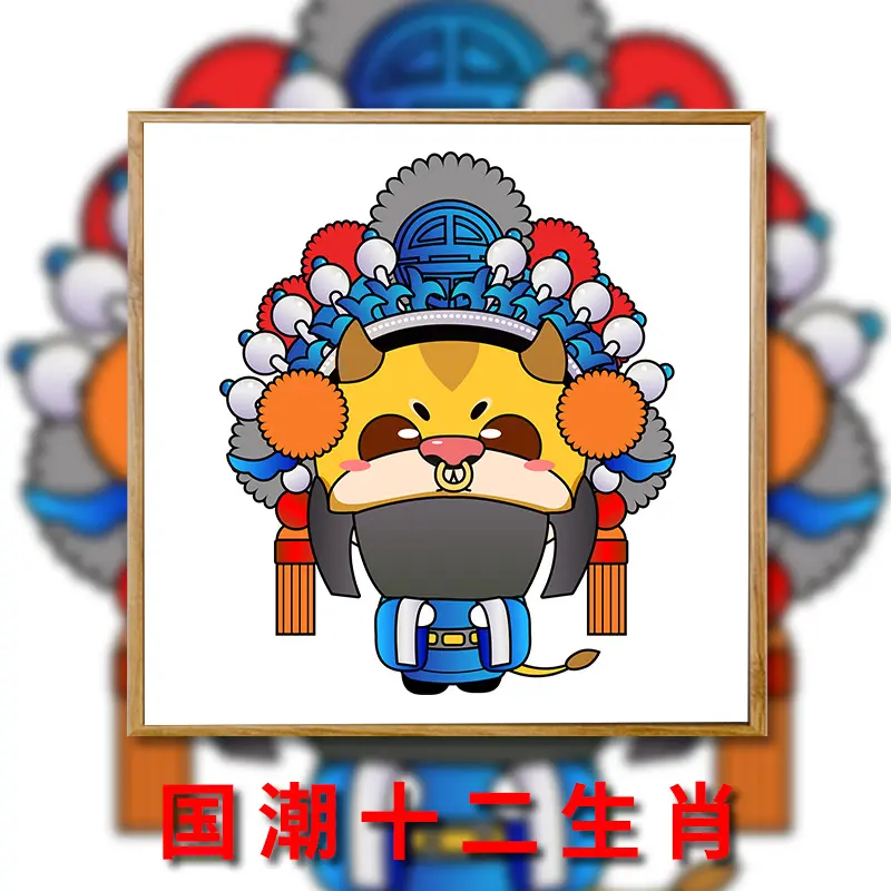 Chinese zodiac DIY hand painted children oil painting canvas frame for acrylic painting