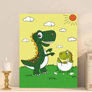Customized DIY Diy oil painting cartoon Handpainted stretch cotton canvas wood frame