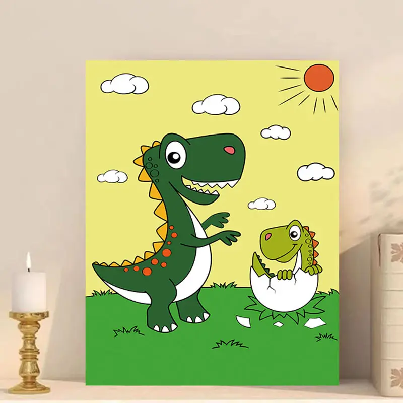 Customized DIY Diy oil painting cartoon Handpainted stretch cotton canvas wood frame