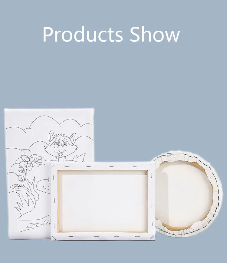 DIY Cotton White Stretched DIY Drawing Painting Canvas Frame For Kids