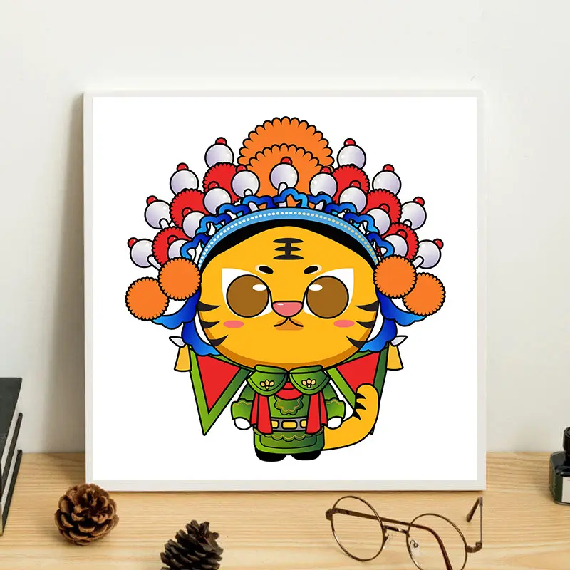 Chinese zodiac DIY hand painted children oil painting canvas frame for acrylic painting