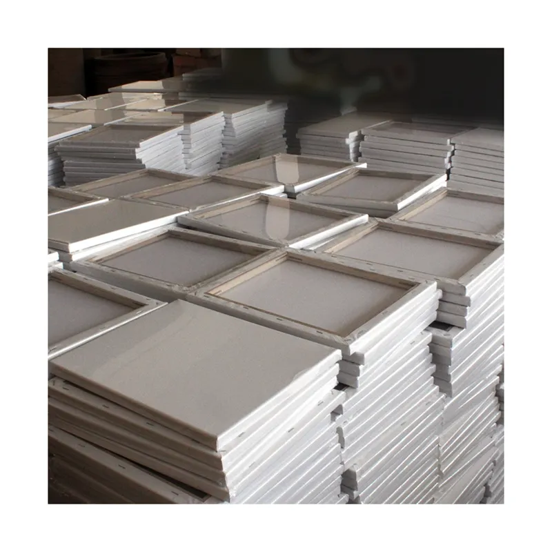 BYB factory supply custom size blank linen chemical fiber canvas with wood frame for painting