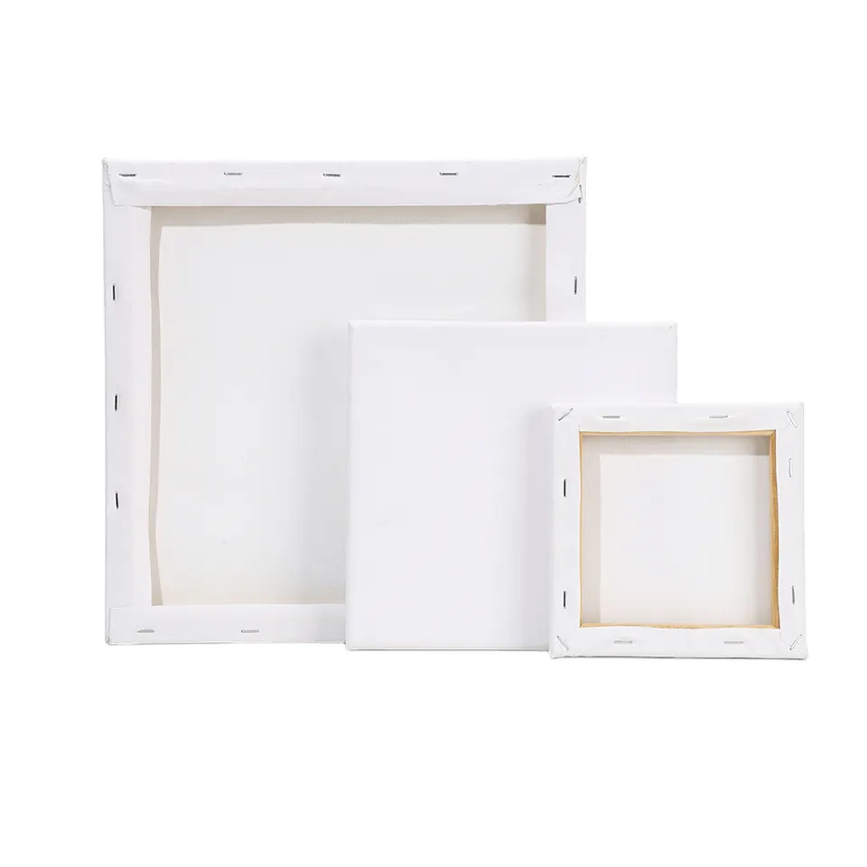 Private label square 20*30cm pure cotton white oil painting drawing board canvas frame in stock
