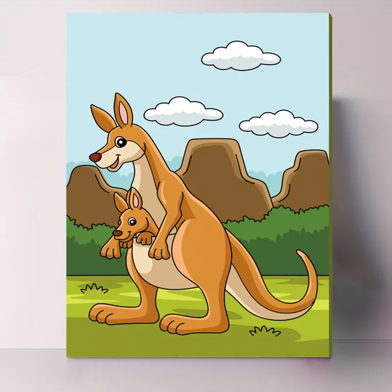 Customized DIY Diy oil painting cartoon Handpainted stretch cotton canvas wood frame