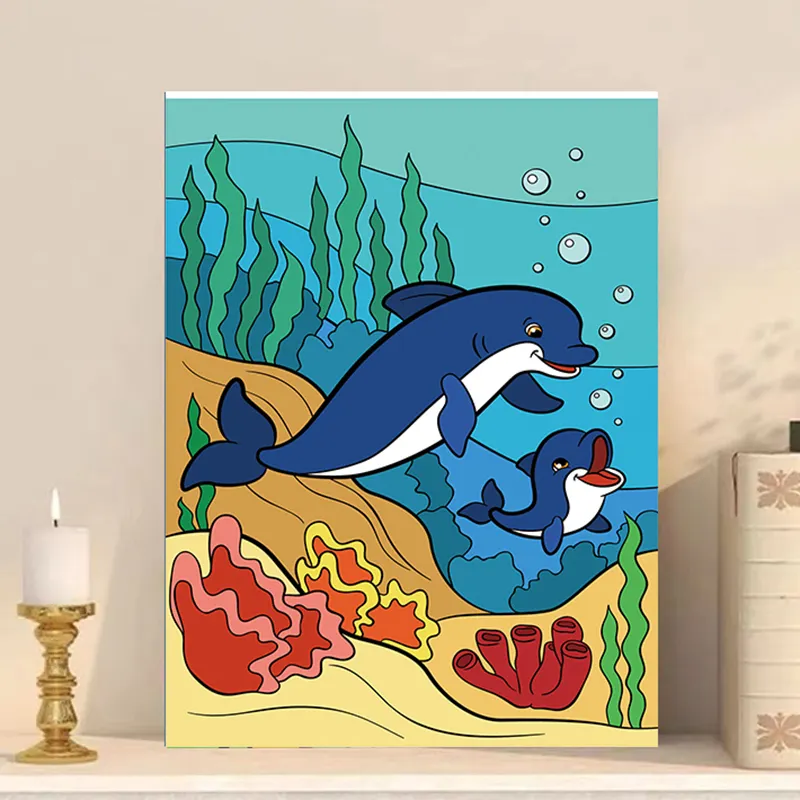 Customized DIY Diy oil painting cartoon Handpainted stretch cotton canvas wood frame