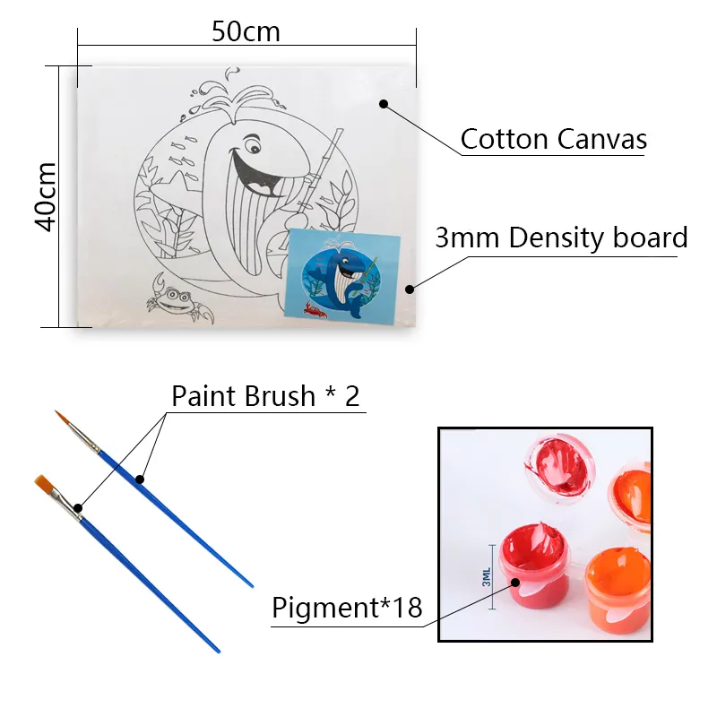 Customized hand painted diy oil paint painting cotton canvas board for painting