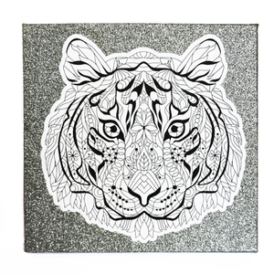 Customized DIY hand painted glitter black artist stretched oil painting canvas frame